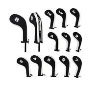 Scott Edward 12pcs Number Print Golf Club Irons Covers Neoprene Zippered Golf Wedge Covers with Long Neck Protective Mesh Men Women Fit Most Standard Irons (White Black)