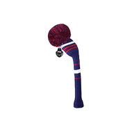Scott Edward 1PCS Hybrid Knitted Golf Club Cover Head Cover with a Pom Pom Fits Well Hybrid(UT) Club with Rotating Number Tags for Male/Female Golfers (Deep Blue Red White)