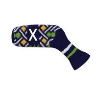 Scott Edward 1PCS Knitted Golf Club Head Covers for Irons Wedge Cuteness and Basically Socks Shape Washable Golf Club Head Protector on Pattern Style Double Sided Customized(Four-Color Pattern)
