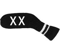 Scott Edward 1PCS Knitted Golf Club Head Covers for Irons Wedge Cuteness and Basically Socks Shape Washable Golf Club Head Protector on Pattern Style Double Sided Customized(Black Stripe)