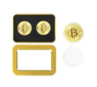 Scott Edward 2pcs Bitcoin Golf Ball Marker with Magnetic Hat Clip, Unique Golf Gift Ideas for Men and Women Golfer Golf Accessories Removable Attaches Easily to Golf Cap (Bitcoin & 2 Ball Markers)