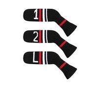 Scott Edward 3 Pcs Golf Iron Covers Cuteness Knitted Socks Shape Washable & Durable Club Head Protector