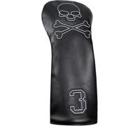 Scott Edward Black Skull Golf Club Cover for Fairway Wood,Thick synthetic leather,Waterproof and Wear-resistant,Interesting,Lightweight,Cool(Black 3#)