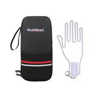 Scott Edward Golf Glove Case Holder with Golf Glove Shaper Protective Accessories Organizer with Storage Slots for Balls, Tees, Markers, Gifts for Men&Women(Black red)