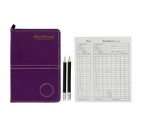 Scott Edward Golf Scorecard Cover Leather Scorecard Holder Statistic and Score Tracking Waterproof Soft Thick Umpire Lineup Card Holder(Purple)