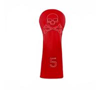 Scott Edward Red Skull Golf Club Cover for Fairway Wood,Thick synthetic leather,Waterproof and Wear-resistant,Interesting,Lightweight,Cool(Red 5#)