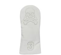 Scott Edward White Skull Golf Club Cover for Fairway Wood,Thick synthetic leather,Waterproof and Wear-resistant,Interesting,Lightweight,Cool(White 3#)