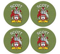 Scott English Family Surname Round Cork Backed Coasters Set of 4