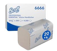 Scott Essential 6666 C-Fold Hand Towels - 2-Ply, White, Embossed, Soft & Absorbent Paper Towels - Disposable & FSC Certified - 20 Clips x 200 Sheets (4,000 Total)