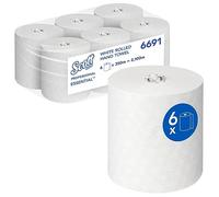 Scott Essential 6691 Rolled Paper Hand Towels, 1-Ply, Standard Roll, 350m, Compatible with Aquarius Dispenser, Fast-Dry Airflex Technology, White, 6 Rolls (2,100m Total)