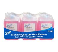 Scott Essential Foam Hand Soap 6340, Pink Hand Wash, 6 x 1L Refills