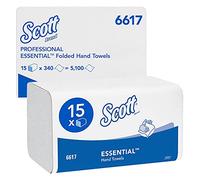 Scott Essential Interfold Hand Towels 6617 - V Fold Paper Towels - 15 Packs x 340 Paper Hand Towels (5,100 total)