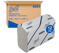 Scott Essential Hand Towels, Narrow-Fold 2-Ply White Paper Towels, Soft, Abso...