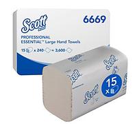 Scott Essential Hand Towels Z-fold White 1 Ply 6669 240 Sheets Pack of 15