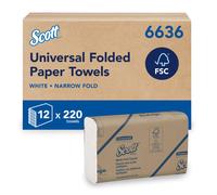 Scott Essential Narrow Fold Paper Towels 6636, FSC certified, 12x220 Sheets