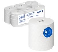 Scott Essential Rolled Paper Hand Towels 1 Ply 350m White (Pack of 6)