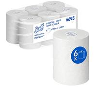 Scott Essential Slimroll White Paper Towel Rolls, Airflex Technology, Food Contact & European Ecolabel Certified, Compatible with Aquarius Dispensers, 6 Rolls x 190m (1,140m Total), model nr 6695