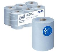 Scott Essential SlimrollTM Rolled Hand Towels 6696 - 1-Ply, Blue, Strong & Absorbent Paper Towels - 6 Rolls x 190m (Total 1,140m)