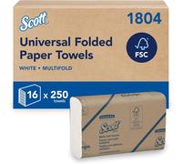 Scott Essential Z-Fold Paper Towels 1804, FSC Certified, 16x250 Sheets