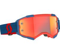 Scott Fury Chrome Dark Motocross Goggles, dark blue/neon red, One size