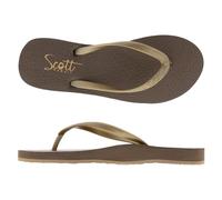 Scott Hawaii Yoga Sandals for Woman, All-Day Secure Flexable Metallic Flip-flops, Sand, 8.5 UK