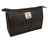 Scott MacKenzie Harris Tweed Green Check Toiletries Wash Bag