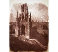 Scott Monument Construction Edinburgh Old Photo Premium Wall Art Canvas Print 18X24 Inch