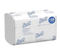 Scott Multifold Hand Towels 6633, 1-Ply, White, Soft, Strong & Highly Absorbent - Ideal for Everyday Hand Drying, 25 Packs x 175 Sheets (4,375 Total)