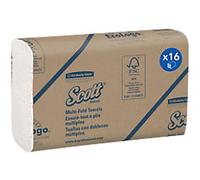Scott Multifold White Paper Hand Towels 1 Ply 1804 16 Packs x 250 Sheets