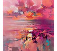 Scott Naismith WDC101323 Printed Canvas 40 x 40 cm Coral, Multi-Colour, 40 x 40 x 3.8 cm