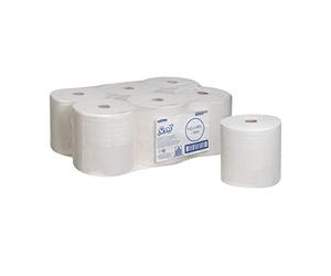 Scott Performance, 6665, Rolled Hand Towels , 1 Ply, White, 6 rolls x 200 m