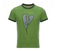 Scott Pilgrim Cosplay Costume Heart Ringer Shirt Green Printed T-Shirt Men Casual Short Sleeve Top, Green, XXL