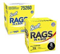 Scott Rags In A Box 75260 - Heavy Duty Disposable Towels - 8 Boxes x 200 White Shop Towels (1,600 Paper Towels Total)