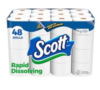 Scott Rapid-Dissolving Toilet Paper, 48 Double Rolls (6 Packs of 8) = 96 Regular Rolls, 231 Sheets Per Rolls, Made for RVs and Boats