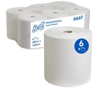 Scott Rolled White Paper Hand Towels - Pack Of 6 Rolls