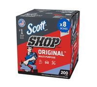 Scott Shop Towels Original (75190), Blue, Pop-Up Dispenser Box, 200 Towels/Box, 8 Boxes/Case, 1,600 Towels/Case
