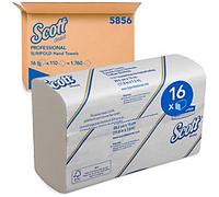 Scott Slimfold Paper Hand Towels Z-fold White 1 Ply 5856 147 Sheets Pack of 12