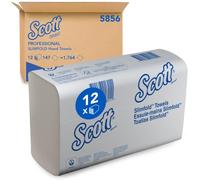 Scott Slimfold Paper Towels, 1-Ply, White, Ultra-Absorbent & Tear-Resistant, Airflex Technology - Compact Folding Towels for Washrooms, 12 Clips x 147 Paper Towels (1,764 Total), Model Nr. 5856