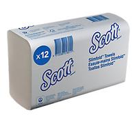 Scott Slimfold White Folded Paper Hand Towels 1 Ply 5856 12 Clips x 147 Sheets