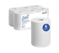 Scott Slimroll Paper Hand Towel Roll 1-Ply 165m White Pack of 6 6657