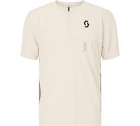 Scott - Stretch and breathable MTB T-shirt with zip collar - Vertic Zip SS Tee M Cotton White Toast Beige for Men in Recycled Polyester - Size L White L