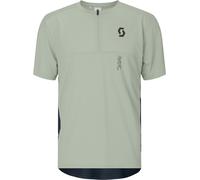 Scott - Stretch and breathable MTB T-shirt with zip-up collar - Vertic Zip SS Tee M Spray Grey Dark Blue for Men in Recycled Polyester - Size XL Grey XL
