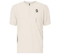 Scott - Stretch and breathable MTB T-shirt with zip collar - Vertic Zip SS Tee M Cotton White Toast Beige for Men in Recycled Polyester - Size L White L