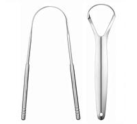 Scott & Wills 2-Pack Metal Tongue Scrapers - 1U & 1Y-Shaped, Effective Oral Care - Promotes Fresh Breath & a Cleaner Mouth - Ideal for Both Men and Women