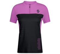 Scott - Women's Tee Trail Vertic Zip S/S - Cycling jersey size XS, black