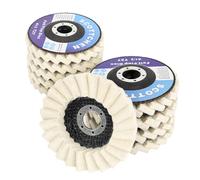 SCOTTCHEN Felt Flap Disc Abrasives 4-1/2" x 7/8" Arbor Buffing Polishing Wheel for Angle Grinder - 10 Pack
