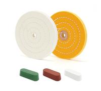 scottchen PRO 150mm (6inch) Buffing Polishing Wheels 12.7mm (1/2") Arbor Hole,Fine (40Ply) / Medium (30Ply) for Bench Grinder,with Buffing Polishing Cutting Compound 3.4 Oz.Kit