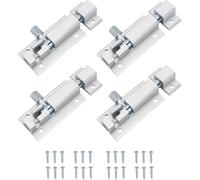 scottchen Pro 4Pcs Slide Door Bolt Latch, Barrel Bolt with Aluminium Alloy Base Stainless Steel Latch Core, Heavy Duty Solid Gate Sliding Latch Lock Security Guard Hardware, Included Screws 116mm
