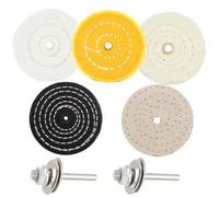 scottchen PRO 76mm (3") Buffing Polishing Wheels Soft(30Ply)/ Fine(50Ply)/ Medium(36Ply)/ Coarse 1/2" Thick/Rough 1/2" Thick 3/8" Arbor Hole with 2sets 1/4" Shank for Drill - 5Pack
