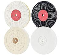 scottchen PRO Buffing Polishing Wheels 150mm (6in) x 12.7mm (1/2in) Arbor Soft (30Ply) / Fine (50Ply) / Coarse (50Ply) / Rough (5Ply) for Bench Grinder - 4pcs